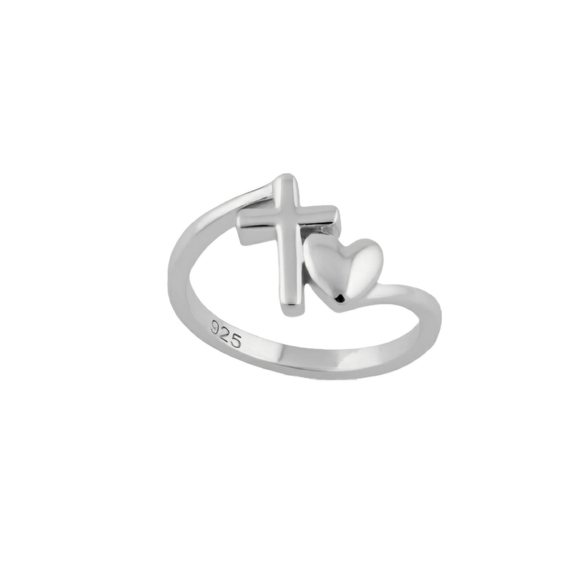 ♥️ JOYFUL HEART STERLING SILVER RING - Picture 1 of 4